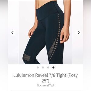 NWT Lululemon Athletica Navy 7/8 Reveal Yoga Pants